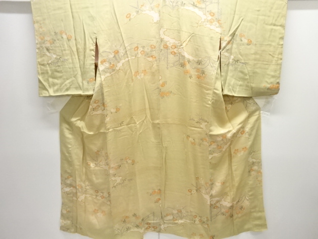 アンティーク　錦紗 雲に菊・楓模様長襦袢